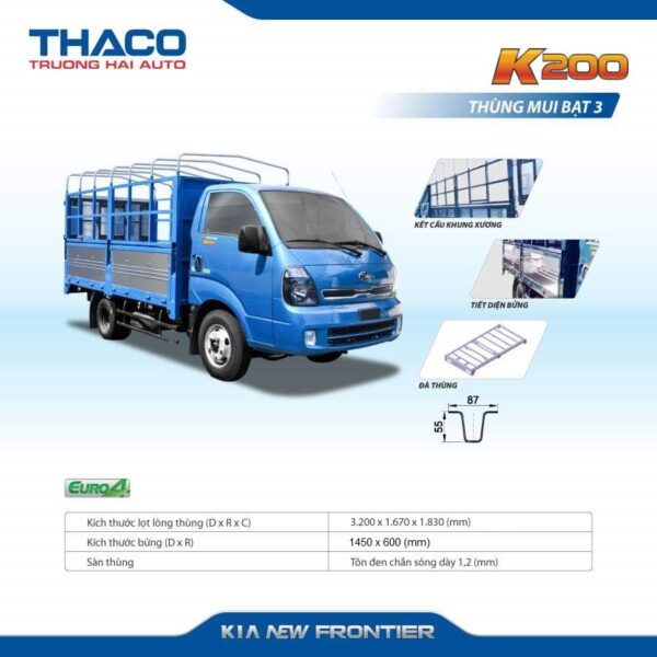 Xe tải KIA K200 Thùng Mui bạt 5 Bửng -AVAR XE TẢI KIA K200 THÙNG MUI BẠT 5 BỬNG | TẢI 990KG-1950KG | ĐỜI 2026
