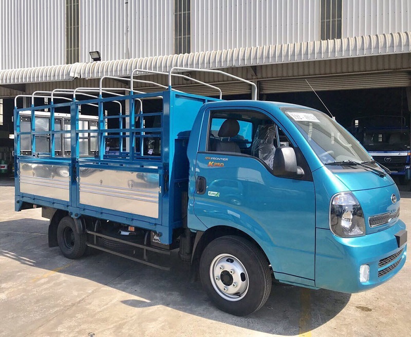 Xe tải KIA K250 thùng mui bạt mở 5 bửng xanh dương